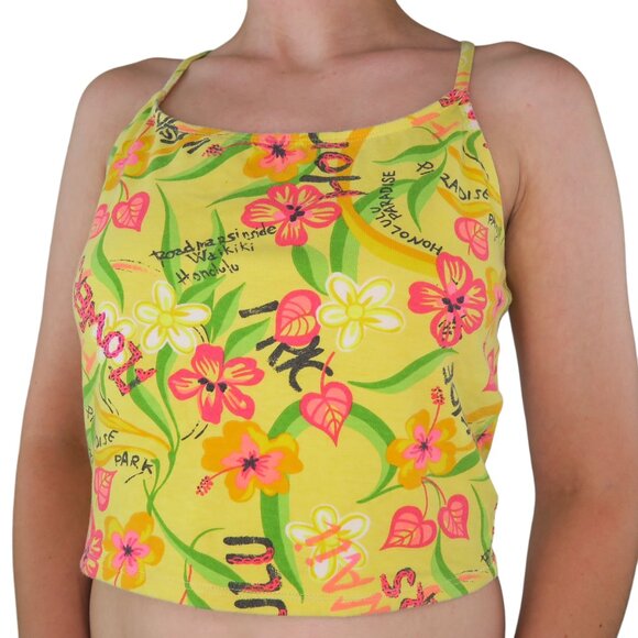 Vintage 90s Sand N Sun Tropical Hawaiian Tank Top - Picture 1 of 7